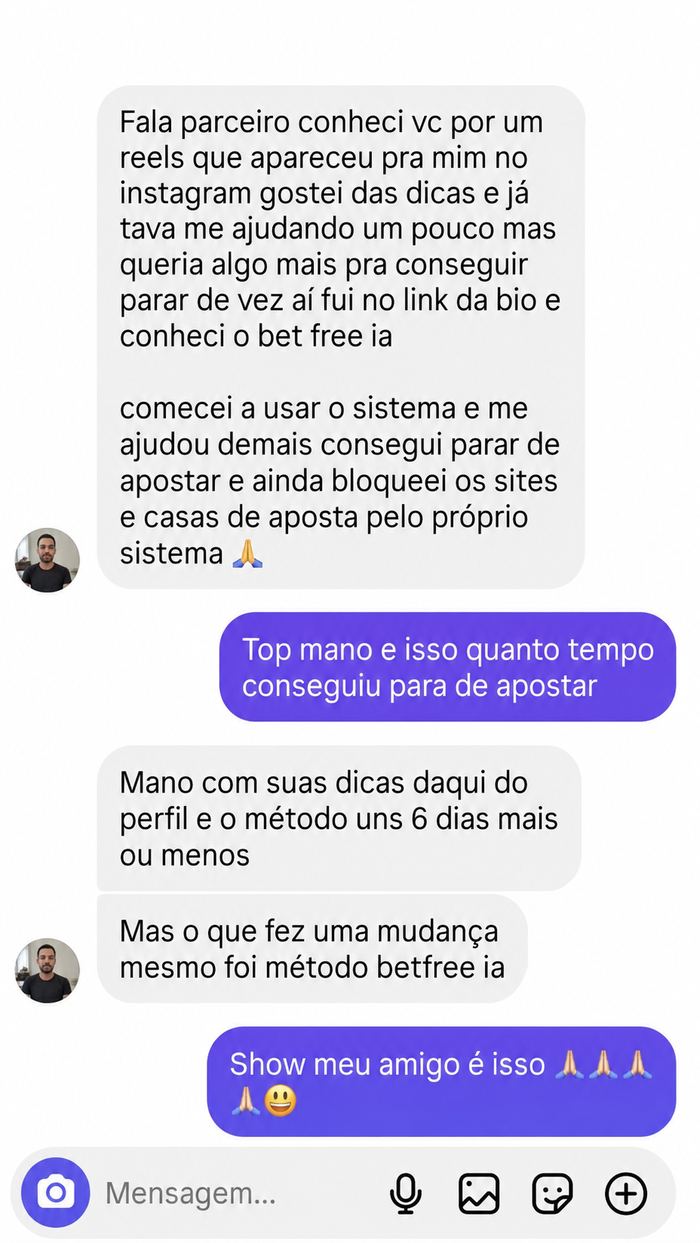 Depoimento real de usuário do Método Bet Free IA